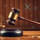 A gavel striking a block, symbolizing the definitive end of the SEC Ripple case and its impact on crypto regulation.