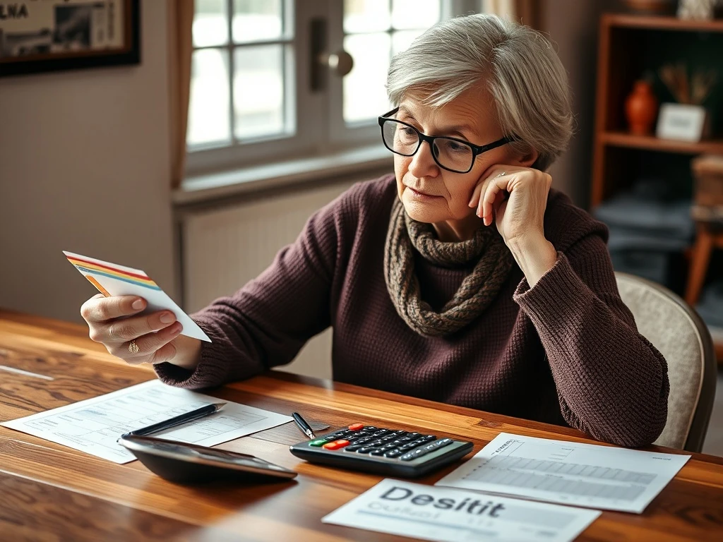 Senior woman managing multiple credit cards for safe credit card cancellation without score damage