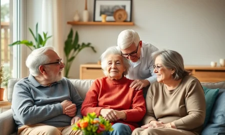 Multigenerational family enjoying comfortable living through innovative senior-housing program