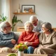 Multigenerational family enjoying comfortable living through innovative senior-housing program