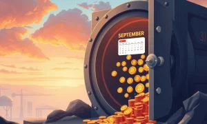 September cryptocurrency token unlocks releasing $4.5B into digital asset markets