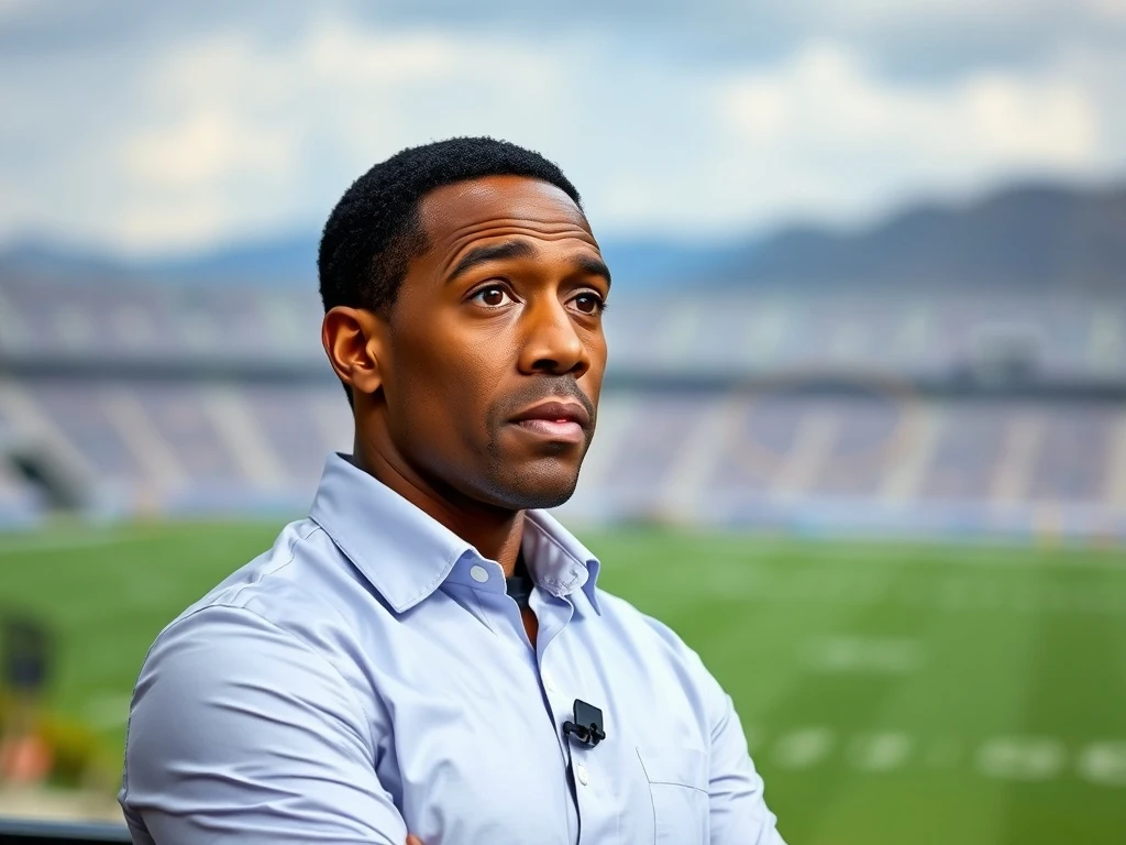 Shannon Sharpe net worth impacted by a financial settlement, shown thoughtfully contemplating his financial future.