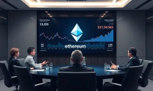 Corporate strategy meeting discussing Ether treasury expansion through stock buyback program