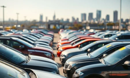 A dealership lot showcasing various vehicles, reflecting the current high used car prices in the market and the challenge of finding affordable options.