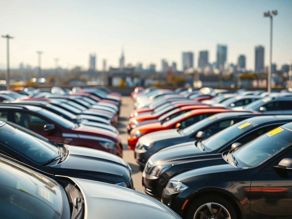 A dealership lot showcasing various vehicles, reflecting the current high used car prices in the market and the challenge of finding affordable options.
