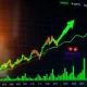 Small-cap stocks breaking through resistance level with strong upward momentum on financial chart