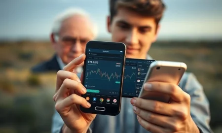 A person confidently engaging in social media investing, aiming for Buffett-level returns.