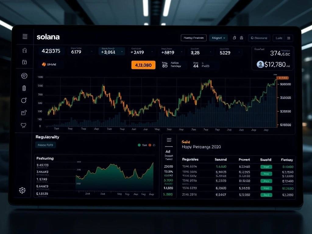 Solana ETF institutional investment dashboard showing regulatory approval and capital growth metrics