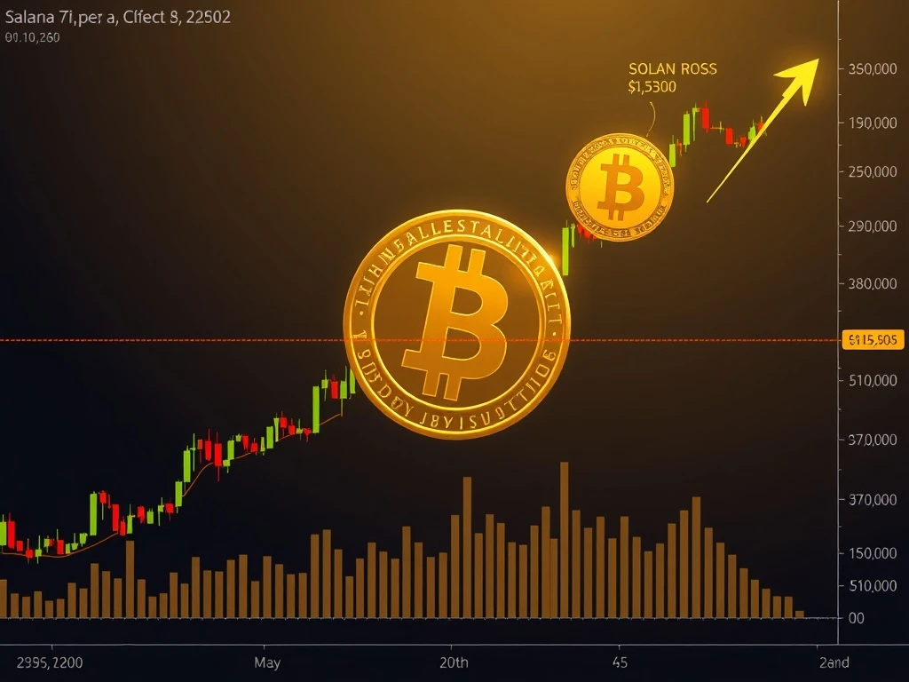 Solana price prediction chart showing golden cross pattern and $300 target with institutional demand indicators