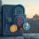 Illustrates the rigorous South Korea crypto tax enforcement efforts, with digital assets being secured or seized by authorities.
