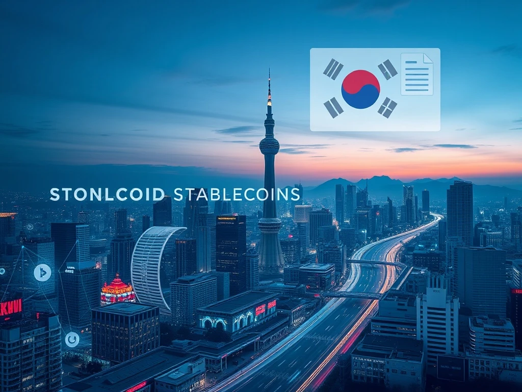 Illustrates South Korea's regulatory steps for stablecoins, showing a framework for won-backed digital assets.
