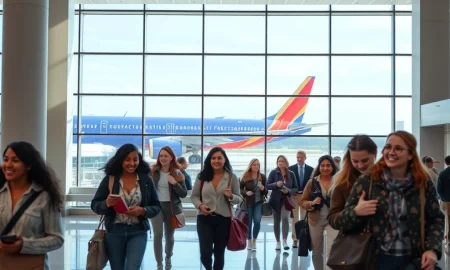 Passengers comfortably navigating an airport, symbolizing the enhanced Southwest Airlines Policy for customer comfort and inclusivity.