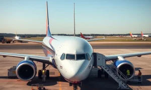 Southwest Airlines aircraft undergoing critical airline safety investment inspection procedures