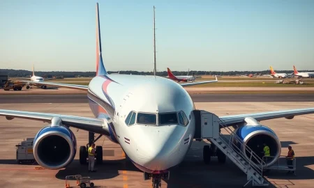 Southwest Airlines aircraft undergoing critical airline safety investment inspection procedures