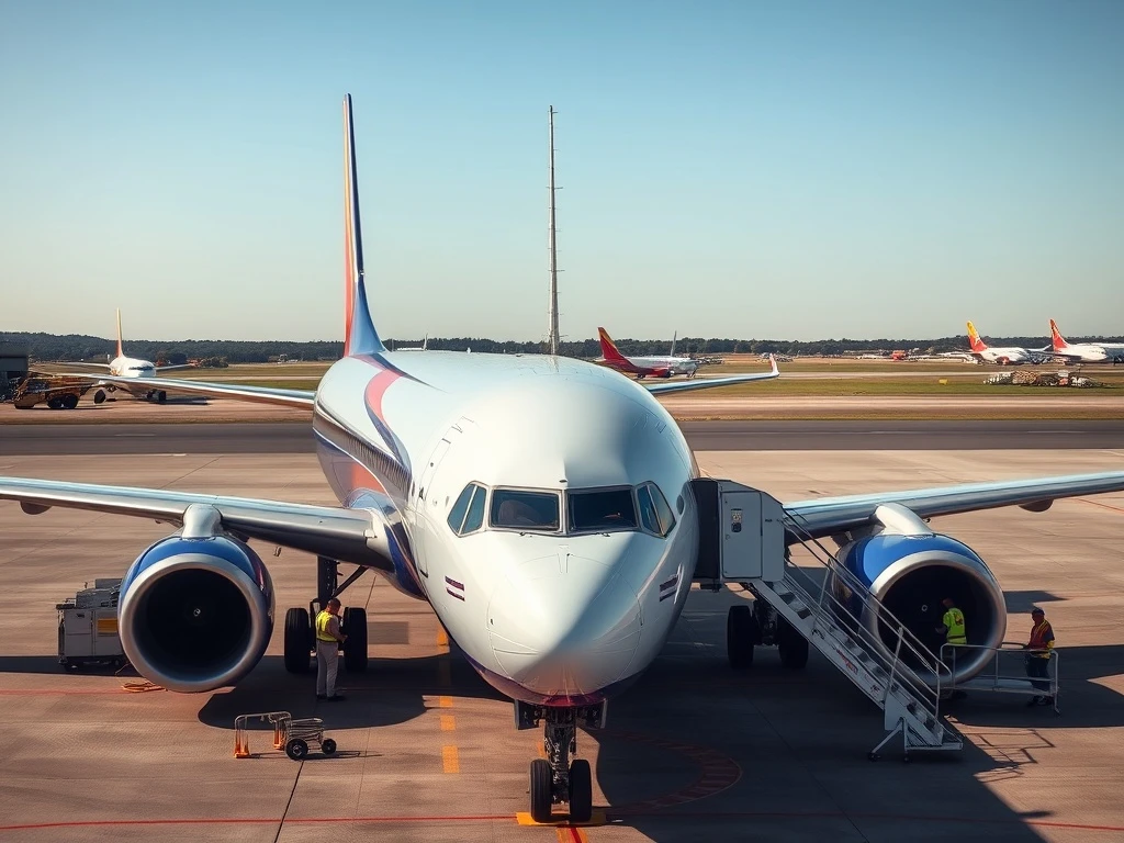 Southwest Airlines aircraft undergoing critical airline safety investment inspection procedures