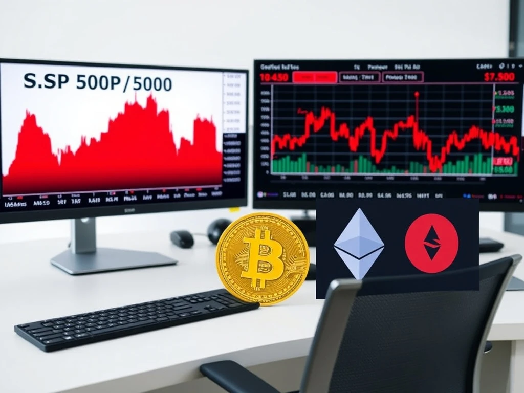 S&P 500 pullback risk analysis showing cryptocurrency correlation impact on stock market performance