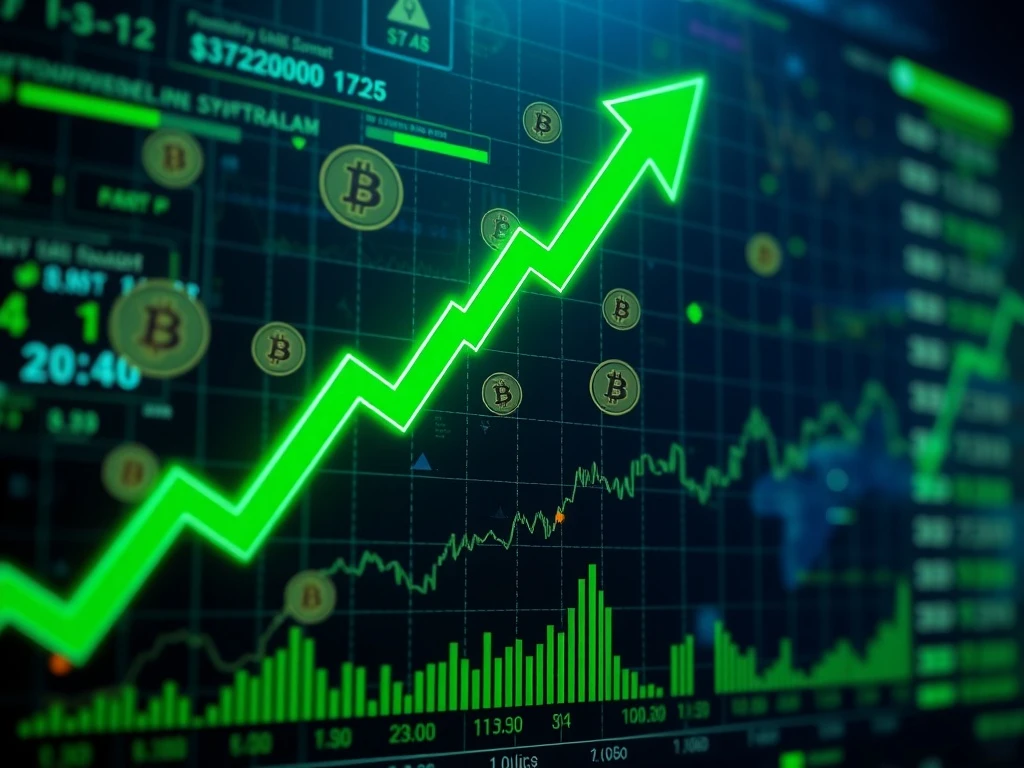 Spot Bitcoin ETFs showing strong recovery with green upward market trend