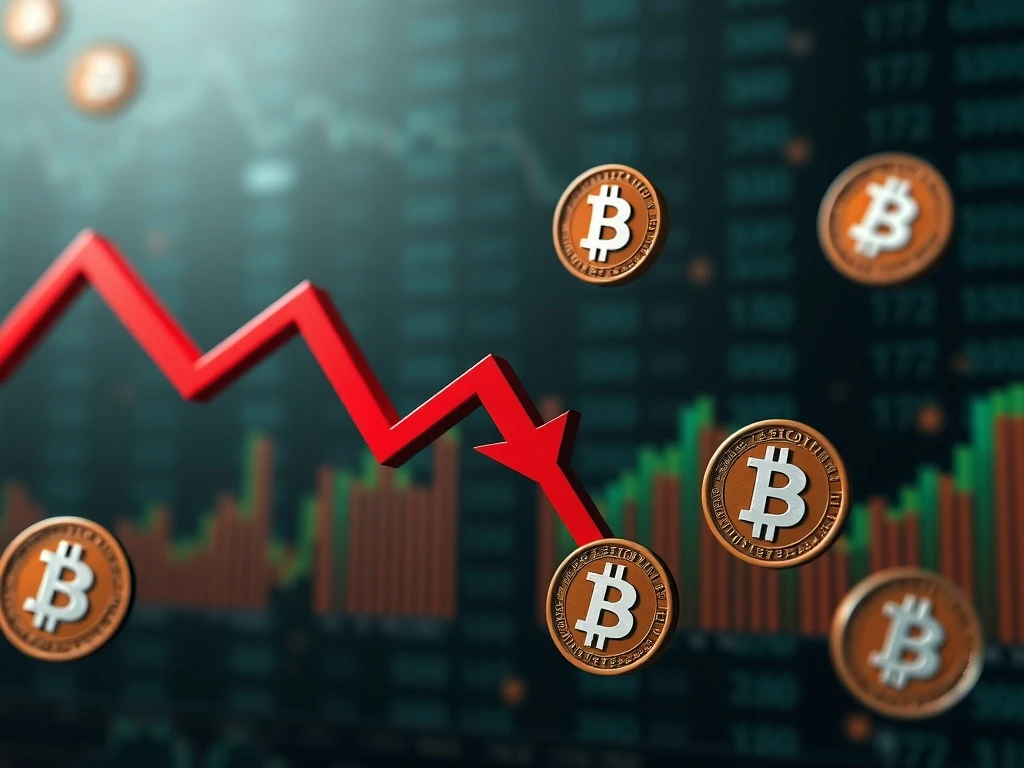 Spot Bitcoin ETFs showing significant outflow trend with declining chart indicators