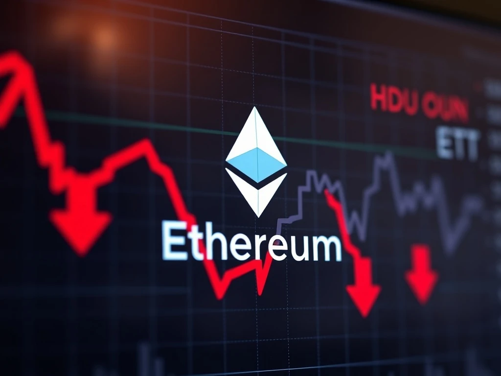 Spot ETH ETFs experiencing significant financial outflows with declining investment charts