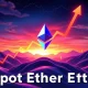 Charts and digital currency symbols illustrating the significant $3 billion inflows into Spot Ether ETFs, reflecting Ethereum's market growth.