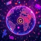 Digital illustration showing global financial connections, highlighting stablecoin adoption for efficient payments and foreign exchange by Circle.
