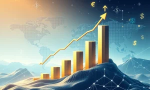 Visualizing the projected growth of the global stablecoin market, highlighting its impact on cryptocurrency and traditional finance.