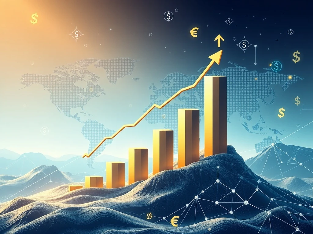 Visualizing the projected growth of the global stablecoin market, highlighting its impact on cryptocurrency and traditional finance.