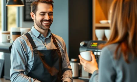 Starbucks manager salaries overview showing professional store leader in action