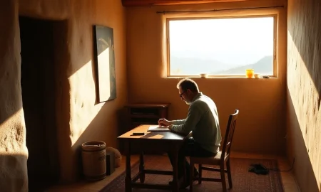 Stefano Maroni reflects on his writing process in his quiet New Mexico adobe home, embodying careful writing.
