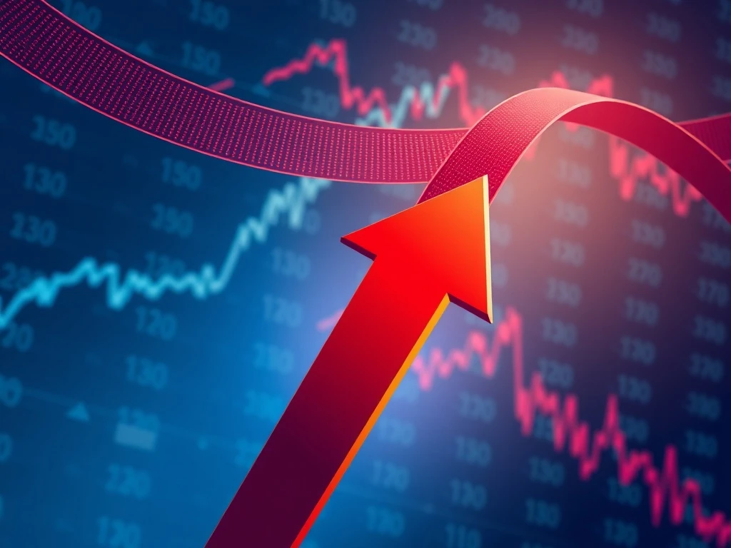 Stock futures trending downward after market records with financial charts background