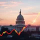 **Stock futures** chart showing an upward trend, indicating market optimism as Wall Street anticipates key economic decisions.