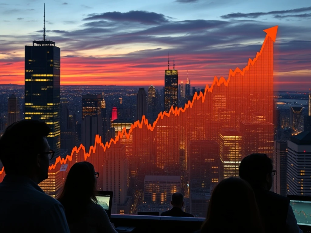 A visual representation of the current **stock market** rally raising concerns about a potential dot-com bubble burst, depicting growth and underlying risk.