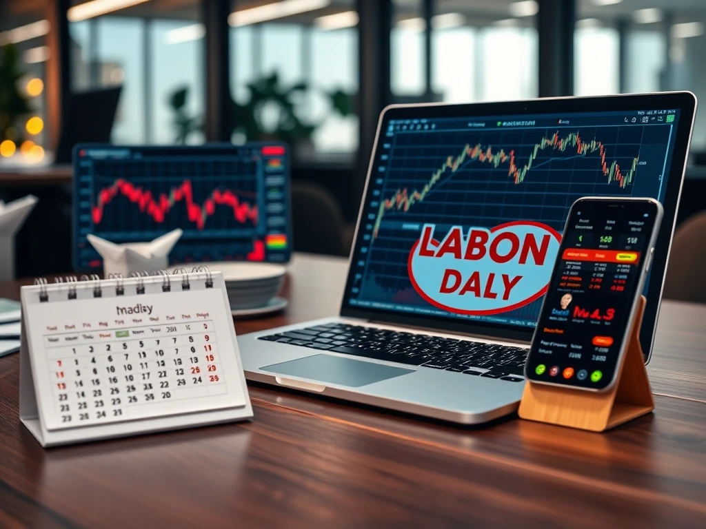Stock market trading calendar showing Labor Day closure with mail delivery information