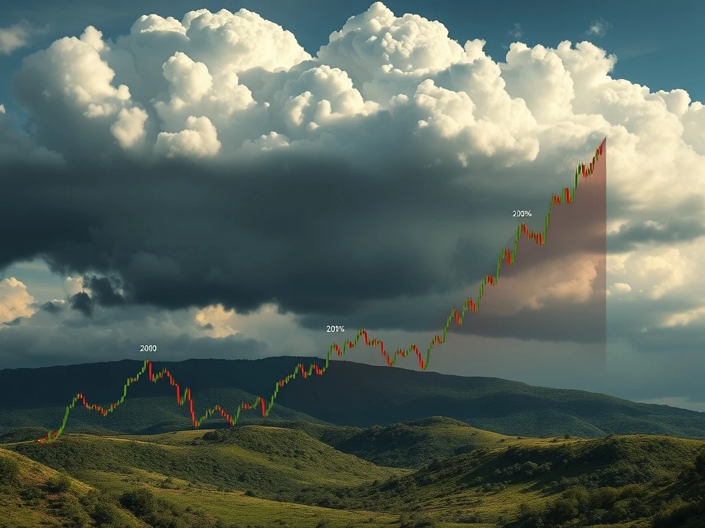 Illustrates the **stock market rebound** confronting the significant challenge of rising inflation and potential stagflation, showing market uncertainty.