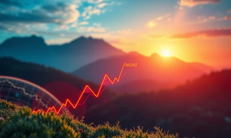 Charts showing upward trends in the stock market today, reflecting the Dow's rise.