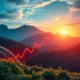 Charts showing upward trends in the stock market today, reflecting the Dow's rise.