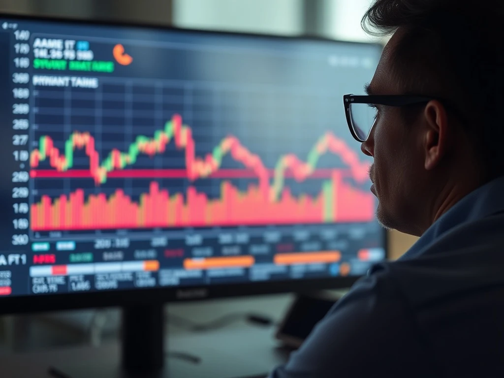 A calm digital stock chart indicating a pause in the **stock market today**, reflecting investor assessment after recent volatile data.