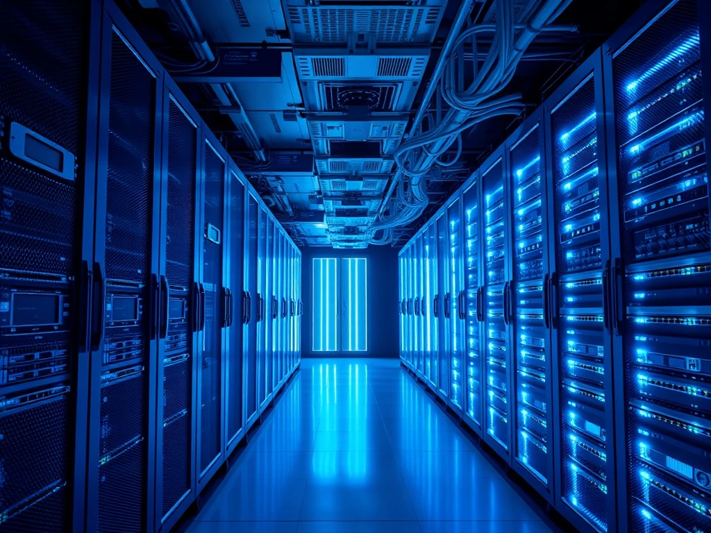 Storage stock investment opportunity in Meta's AI data center infrastructure with server racks
