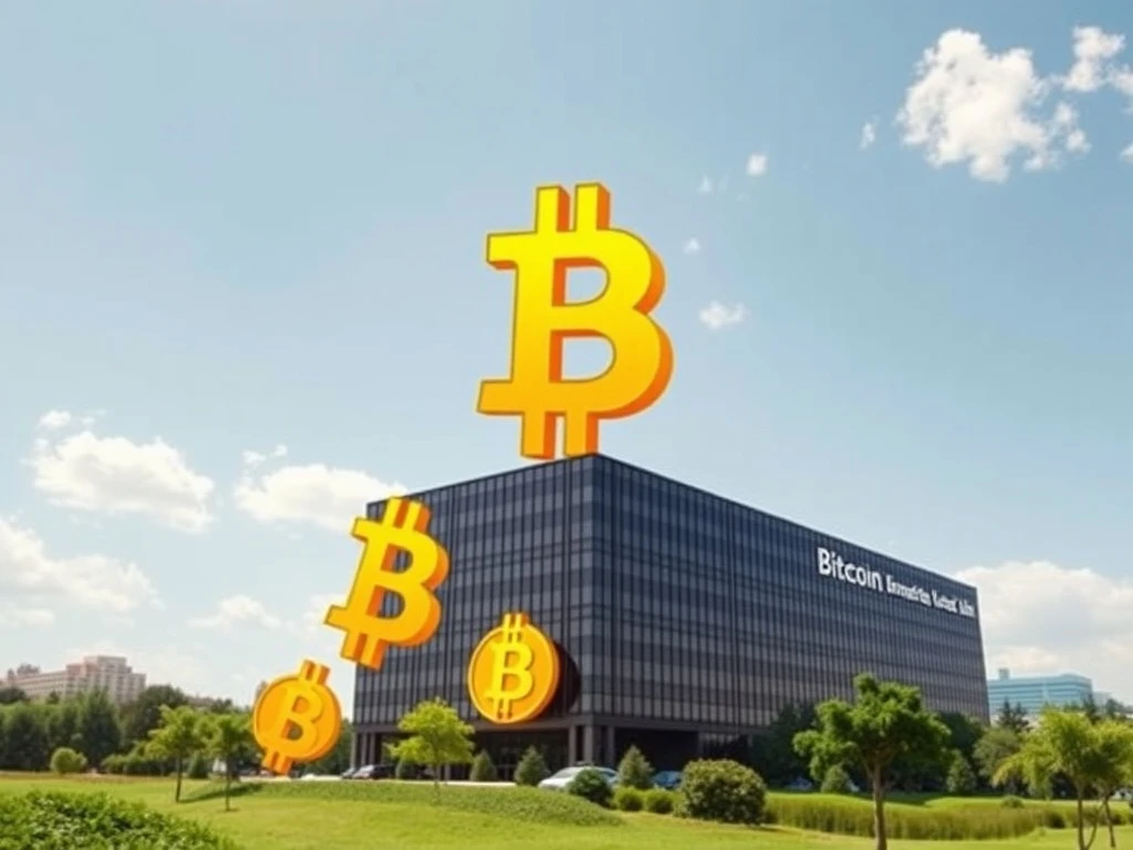 Strategy Bitcoin investment journey depicted by a rising Bitcoin chart alongside a corporate logo, celebrating five years of strategic BTC acquisition.