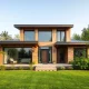 A modern home built with sustainable building materials, emphasizing energy efficiency and eco-friendly design.