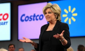 Suze Orman retirement advice presentation featuring Costco and Walmart investment strategies