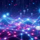 Decentralized AI network infrastructure with blockchain nodes and artificial intelligence integration