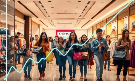 A visual paradox showing Tapestry stock plummeting despite Coach's strong appeal to young consumers.