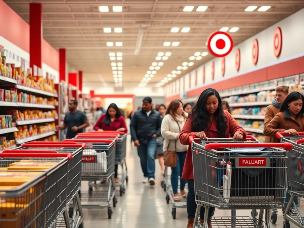 A modern Target store interior showcasing a seamless shopping experience, reflecting Target's pricing strategy and efficient delivery options.