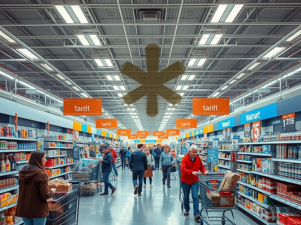 A supermarket aisle with shoppers, illustrating the tangible Tariffs Impact on everyday consumer goods and purchasing power.