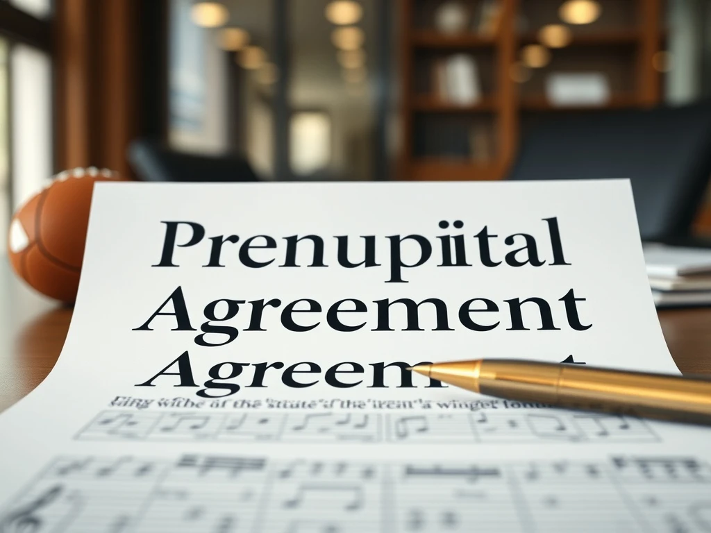 Celebrity prenup document revealing modern wealth protection strategies for high-profile couples
