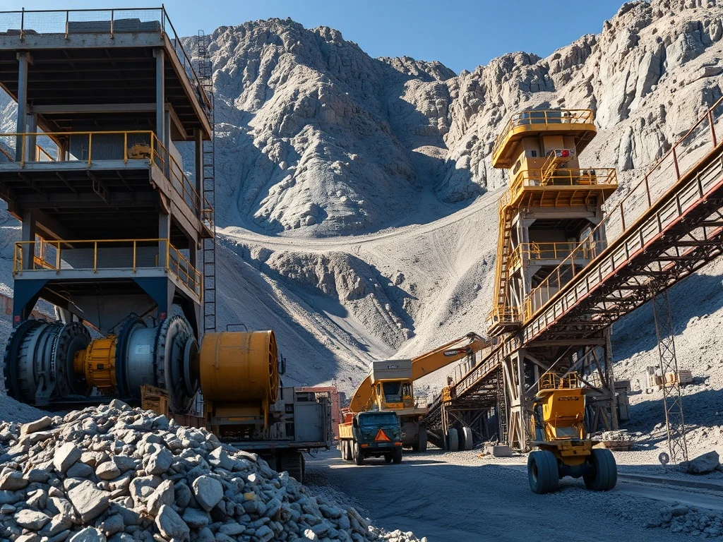 Depiction of the Terronera Mine processing facility, showcasing its successful startup and operational advancements for Endeavour Silver.