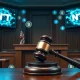 Texas judge ruling on CryptoZoo lawsuit with digital NFT evidence displayed