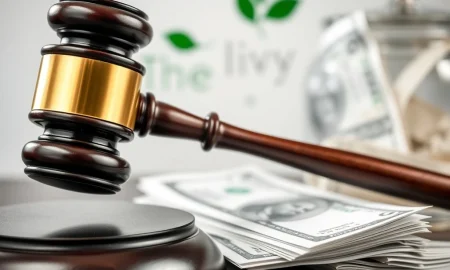 A legal gavel symbolizing the ongoing dispute over tip allocation at The Ivy restaurant, highlighting the impact of new employment laws on hospitality staff earnings.
