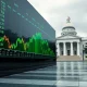 A gavel and money stacks symbolize the impending $100 billion Treasury bills auction, highlighting its financial implications.